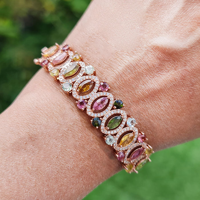 Elegant Marquise Drape Bracelet in original and authentic Tourmaline