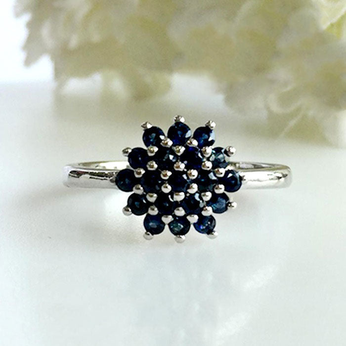 Cluster Blue Sapphire Ring