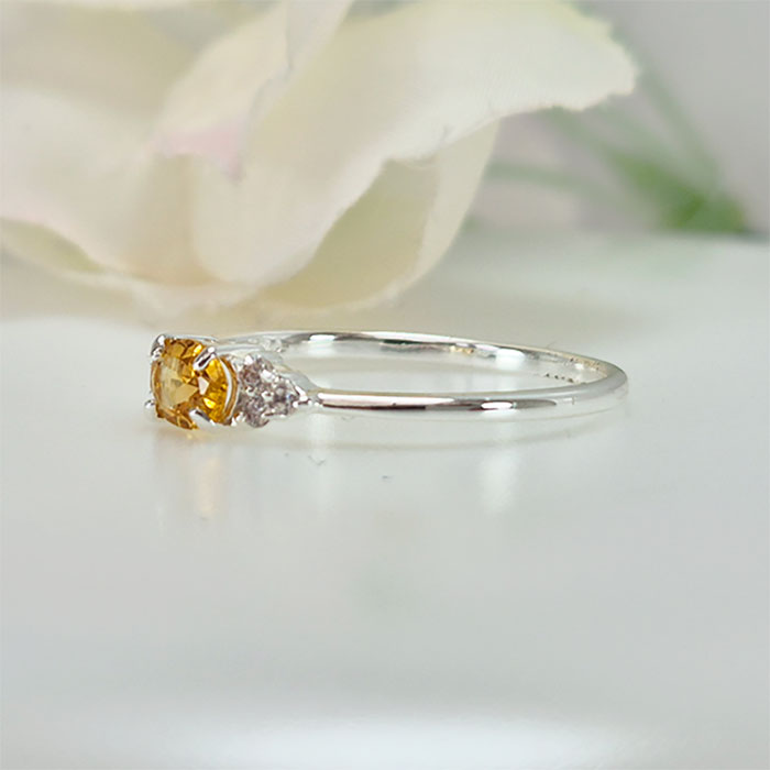 Amber Amber Delight Ring in real natural original citrine in 925 silver for birthstone
