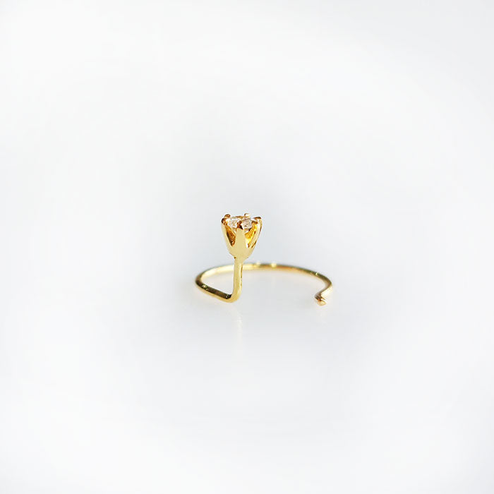 18 kt Gold Diamond Nose Wire Pin 2MM, 0.03 Ct