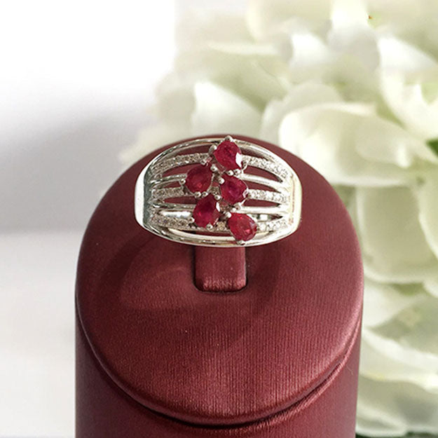 Ruby Ring & Earrings Set