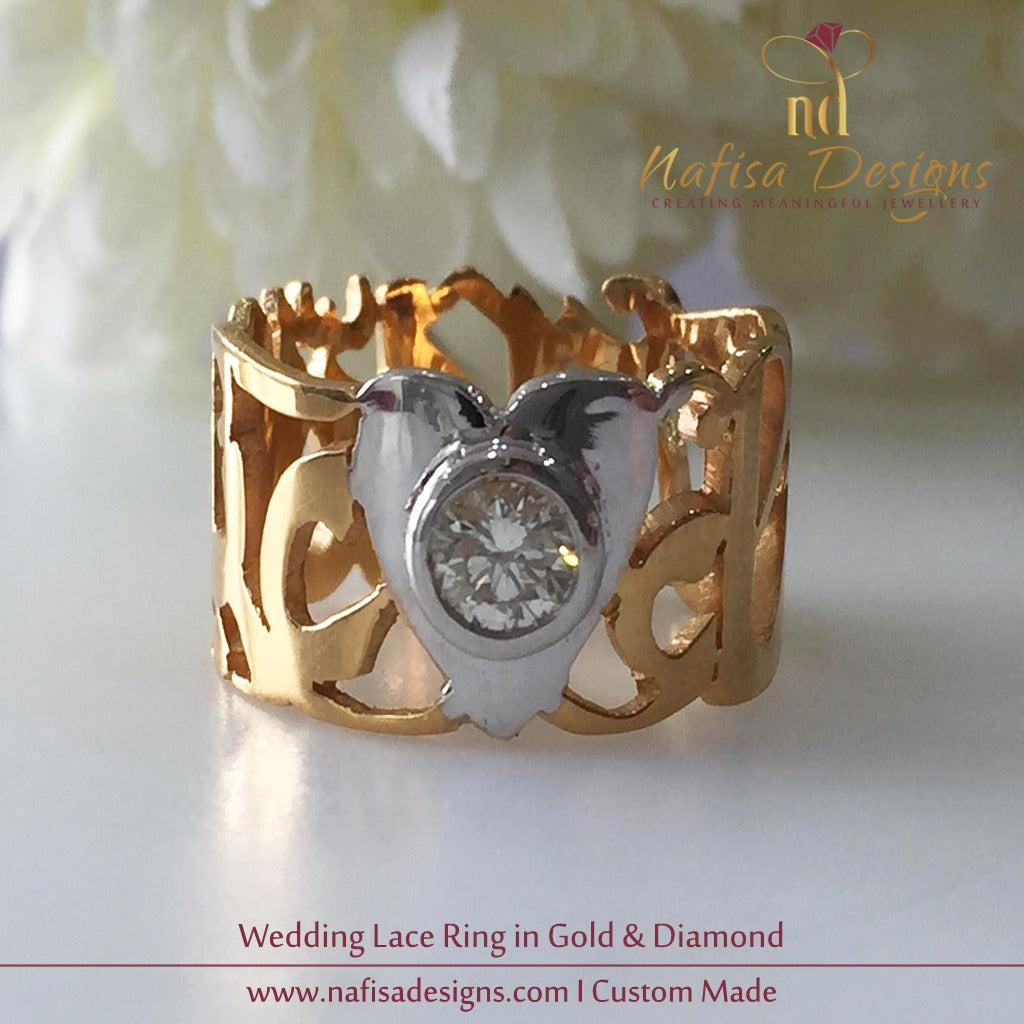 Wedding Lace Ring in Gold & Diamond