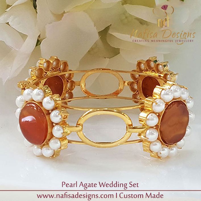 Pearl Agate Wedding Set