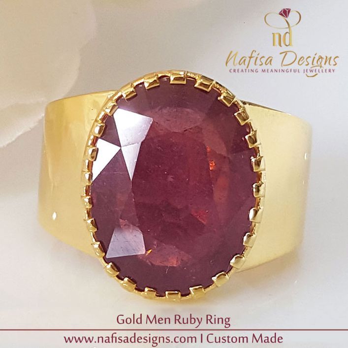 Gold Men Ruby Ring