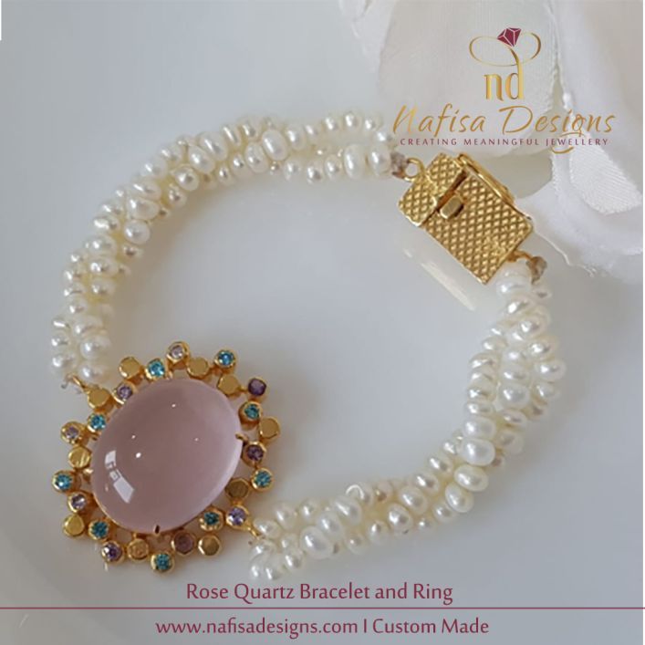 Rose Quartz Bracelet and Ring