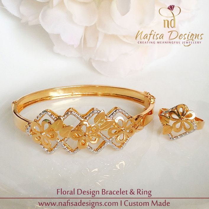 Floral Design Bracelet & Ring
