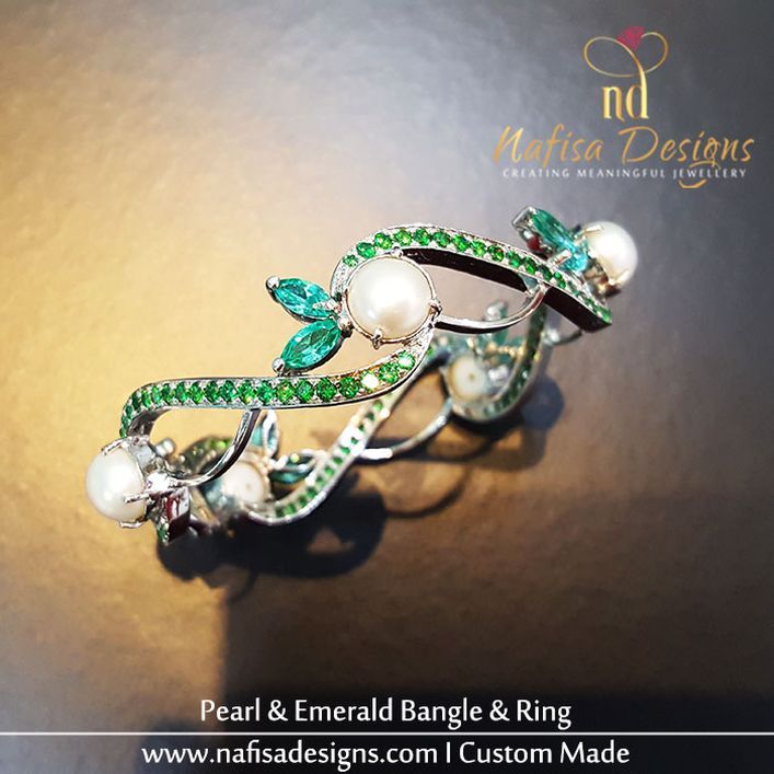 Pearl & Emerald Bangle & Ring