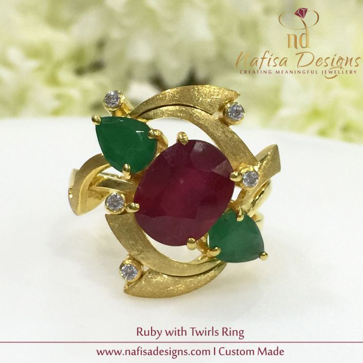 Ruby with Twirls Ring