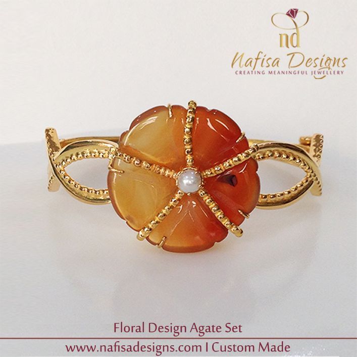 Floral Design Agate Set