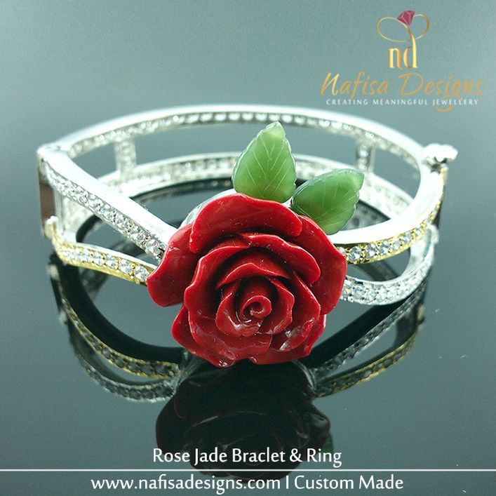 Rose Jade Bracelet & Ring