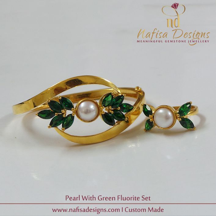 Pearl With Green Fluorite Set