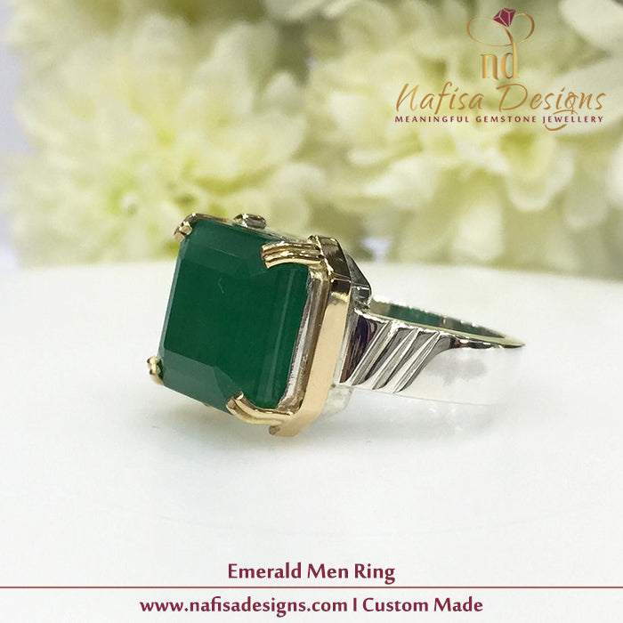 Square Emerald Men Ring