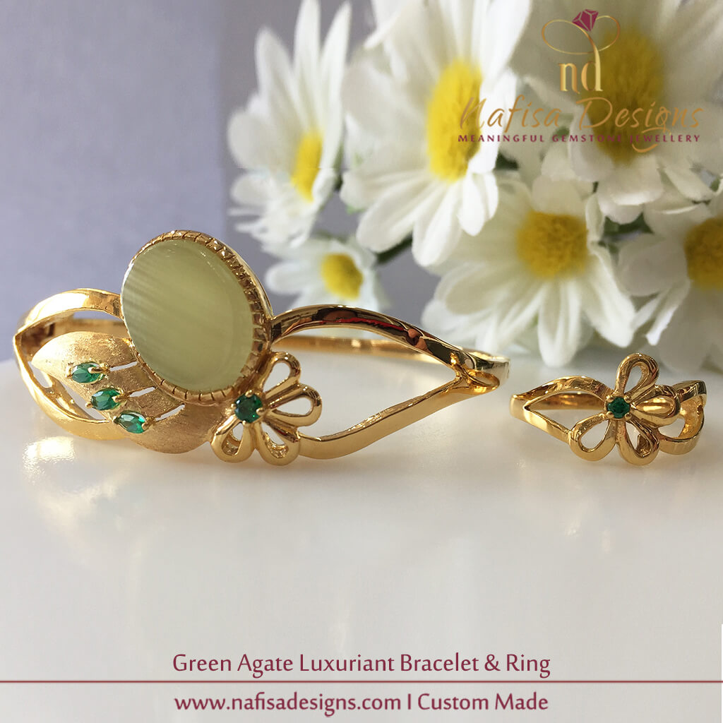 Green Agate Luxuriant Bracelet & Ring
