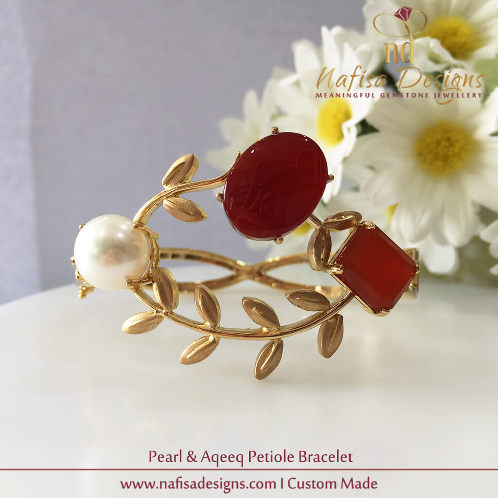 Pearl & Aqeeq Petiole Bracelet