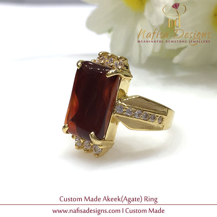 Yemeni Akeek ( Agate ) Ring