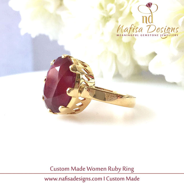 Custom Made Women Ruby Ring 
