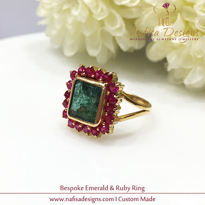 Bespoke Emerald & Ruby Ring