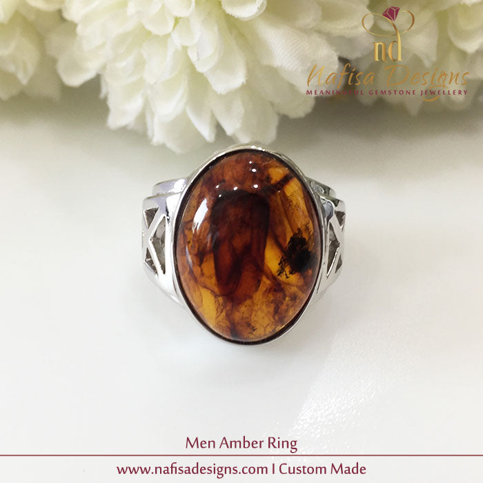 Men Amber Ring