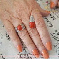 Matching coral pendant to ring