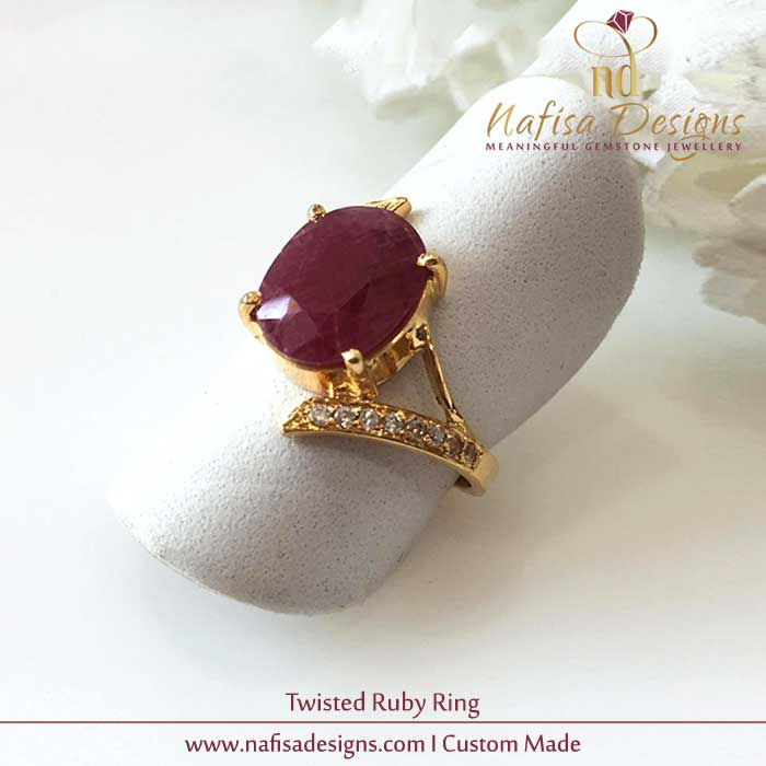 Twisted Ruby Ring
