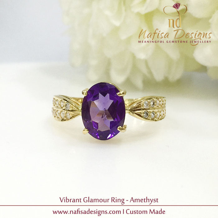 Vibrant Glamour Ring - Amethyst