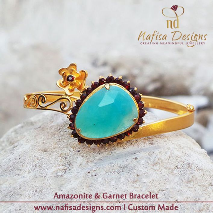 Amazonite & Garnet Bracelet