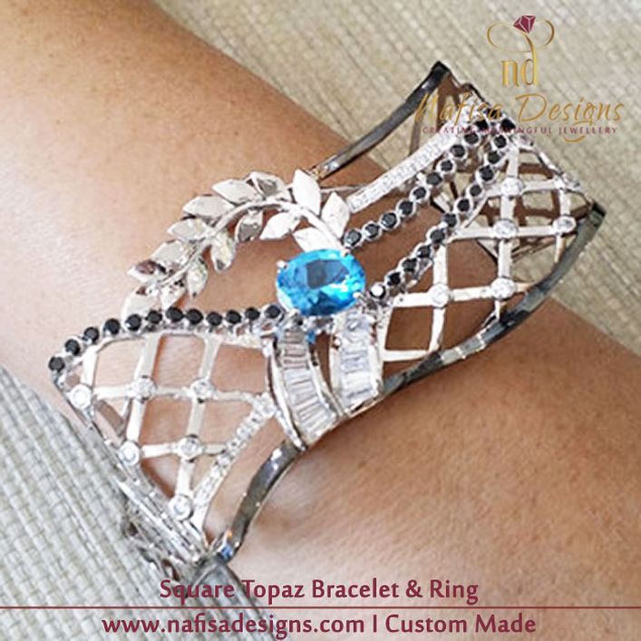 Square Topaz Bracelet & Ring