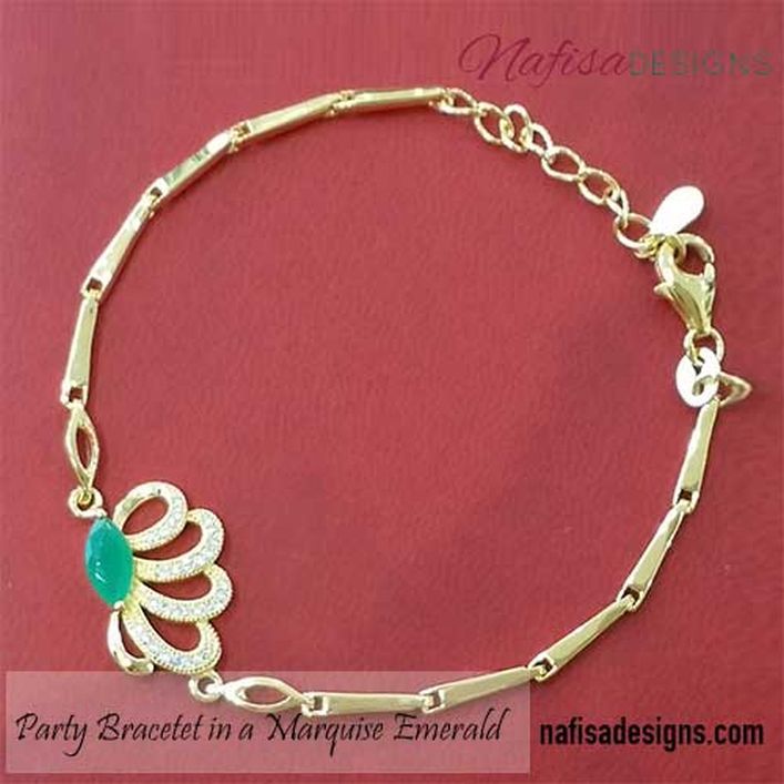 Party Bracelet in a Marquise Emerald