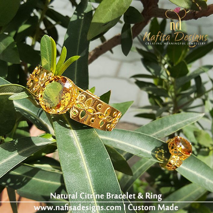 Natural Citrine Bracelet & Ring