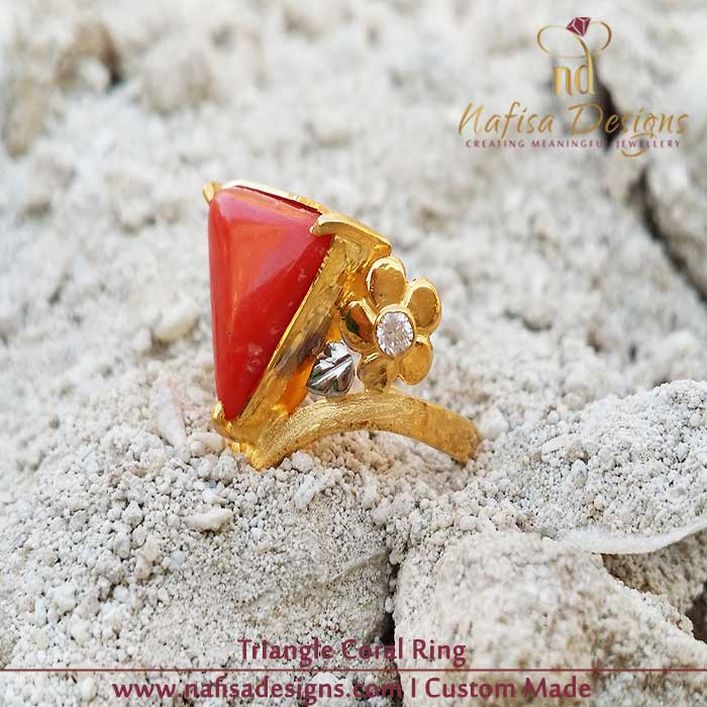 Triangle Coral Ring