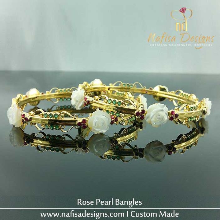 Rose Pearl Bangles