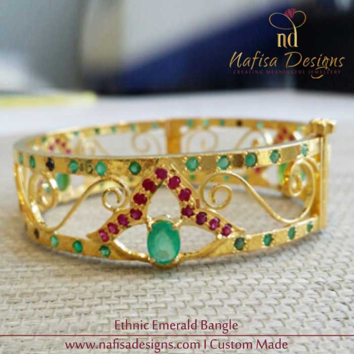Ethnic Emerald Bangle & Ring