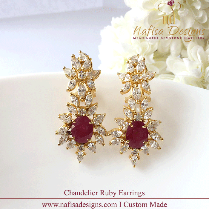 Chandelier Ruby Earrings