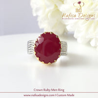 Crown Ruby Men Ring