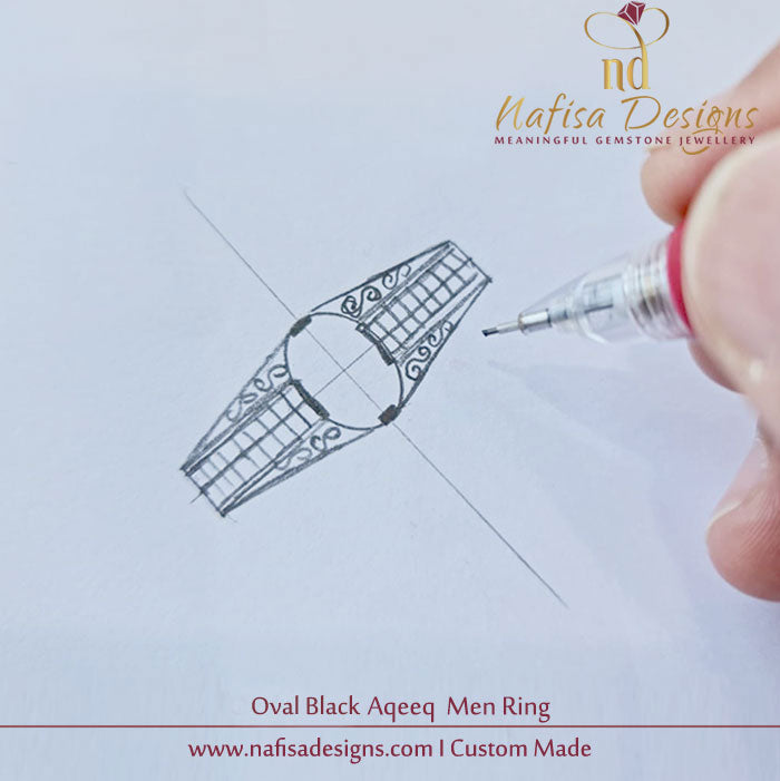 Oval Black Akeek Men Ring