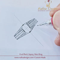 Oval Black Akeek Men Ring
