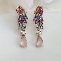 Cascade Earrings - Rhodolite, Amethyst, Tanzanite, Aquamarine,Rose Quartz & Diopside