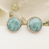 Larimar Round Earrings