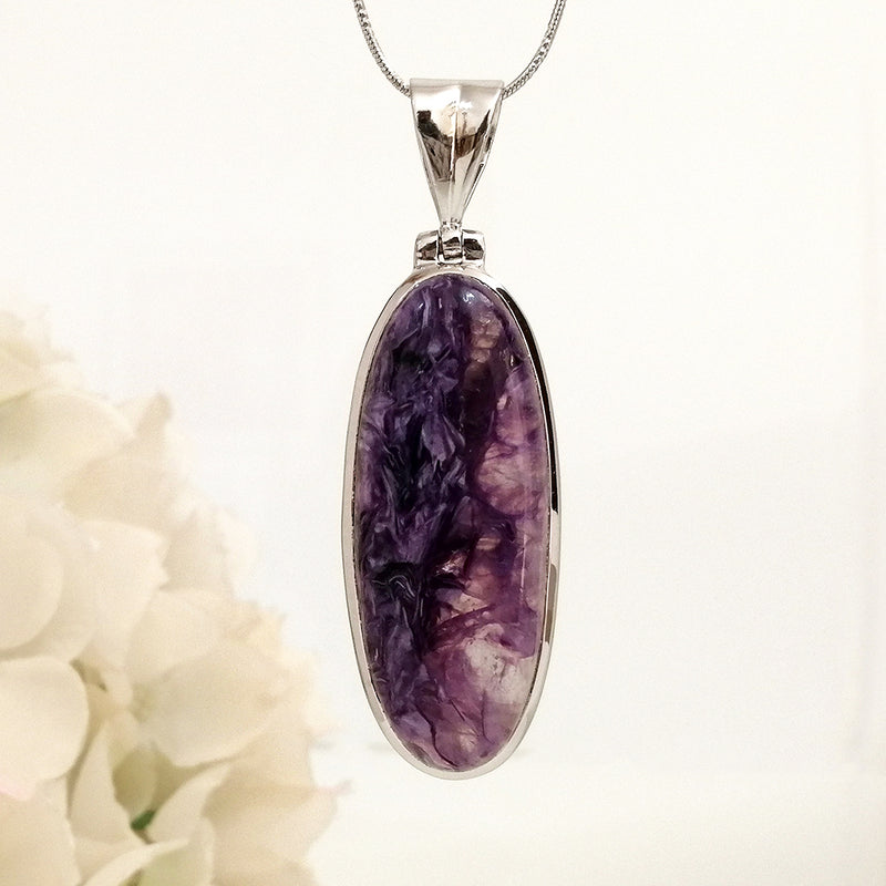 Charoite Pendant in high-quality silver ready available at Nafisa Designs, Manchester UK. Free Global Shipping!
For Inquiries Call or WhatsApp: +447878581702 OR +96567725075