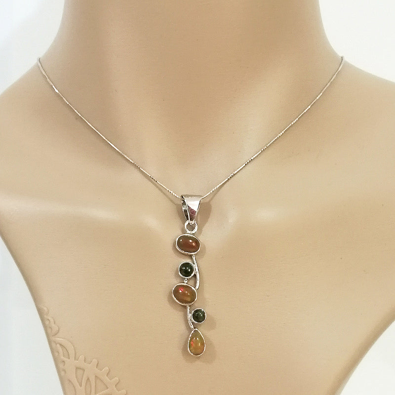 Opal & Tourmaline Pendant