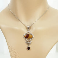 Mookaite Jasper Garnet Pendant