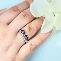 Blue Sapphire Set Woman 925 Silver Birthstone Birth Gem September Birthstone Earrings Necklace Ring Manchester UK Jewellery Party Wear Wedding Jewellery Authentic Birthstones