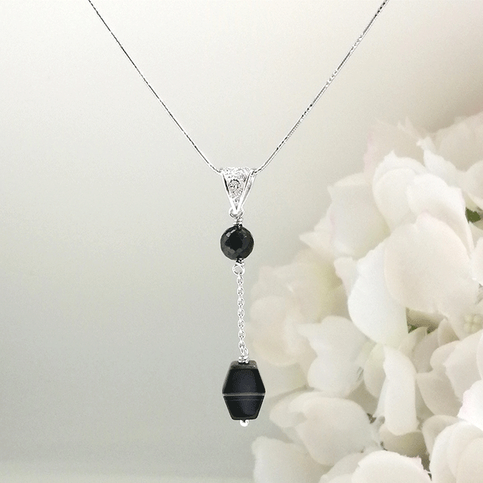 Grace Pendant - Black Agate, Onyx