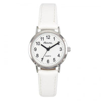Ravel Ladies Basic White Dial White Leather Strap Watch R0129.24.2