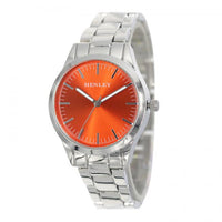 Henley Ladies Sunray Orange Dial & Silver Bracelet Watch H07329.8