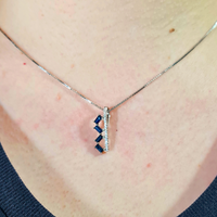 Blue Sapphire Set Woman 925 Silver Birthstone Birth Gem September Birthstone Earrings Necklace Ring Manchester UK Jewellery Party Wear Wedding Jewellery Authentic Birthstones