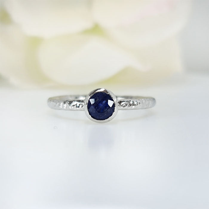 Where Modern Texture With Timeless Strength – Blue Sapphire Crinkle Ring