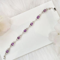 Luxurious Purple Amethyst Oval Bracelet with Timeless Radiance – Confidence and Charm