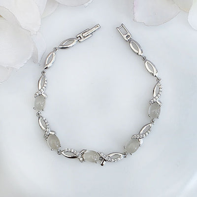 Moonlit Oval Moonstone Bracelet