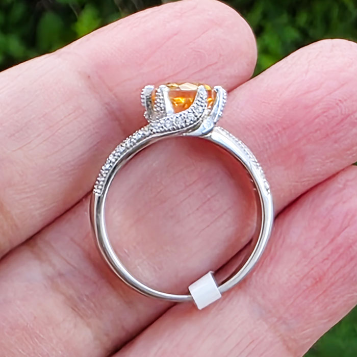 Citrine Spiral Twist Ring